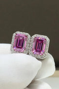 Moissanite Stud Earrings With Zircon Halo - Southern Shores Clothing