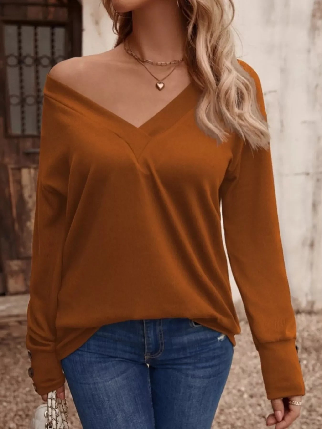 V-Neck Long Sleeve T-Shirt - Southern Shores Clothing