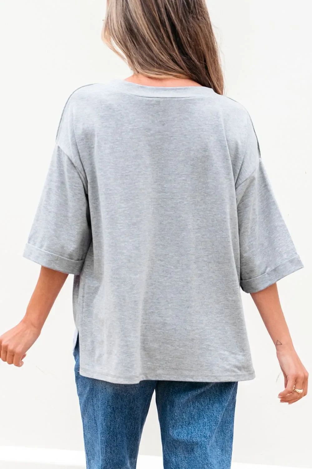 Oversized Raglan V-Neck T-Shirt Half Sleeve - Southern Shores Clothing
