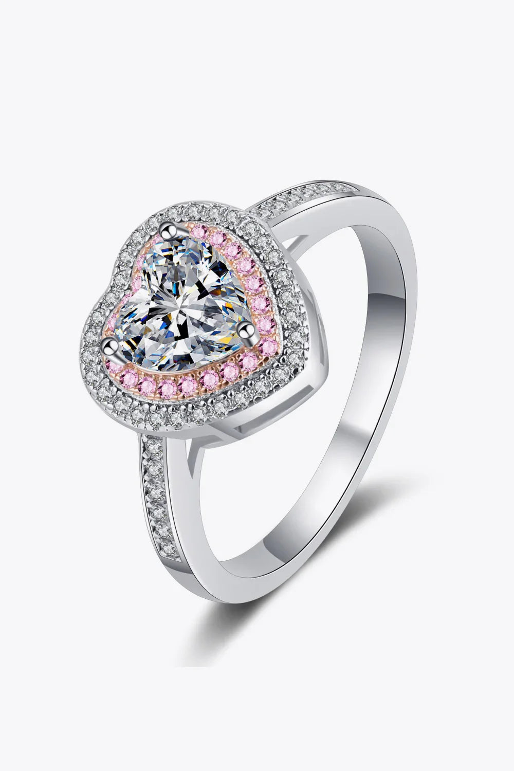 1 Carat Moissanite Heart Ring in Sterling Silver - Southern Shores Clothing