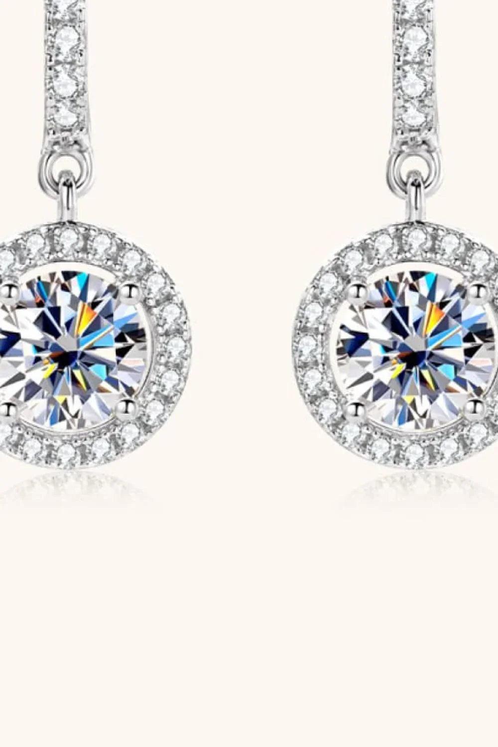 Moissanite Sterling Silver Drop Earrings Faceted Sparkle - Southern Shores Clothing