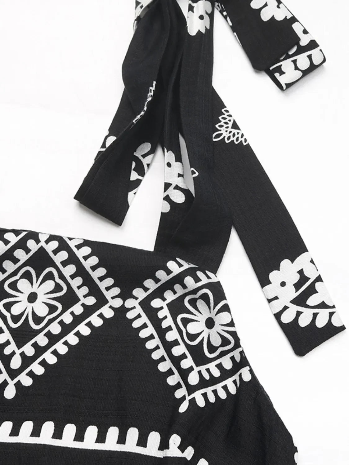 Printed Square Neck Maxi Cami Dress With Tiered Skirt Detail - Southern Shores Clothing