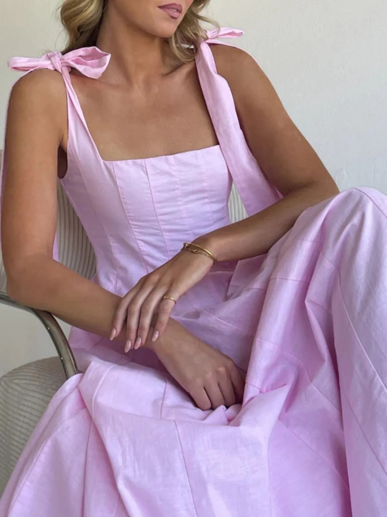 Gradient Tie Shoulder Maxi Dress With Adjustable Straps - Southern Shores Clothing