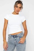 Crewneck Short Sleeve Tee In Lightweight Semi Sheer Fabric - Southern Shores Clothing