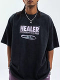 Letter Round Neck Stretch T Shirt With Cotton Blend - Southern Shores Clothing