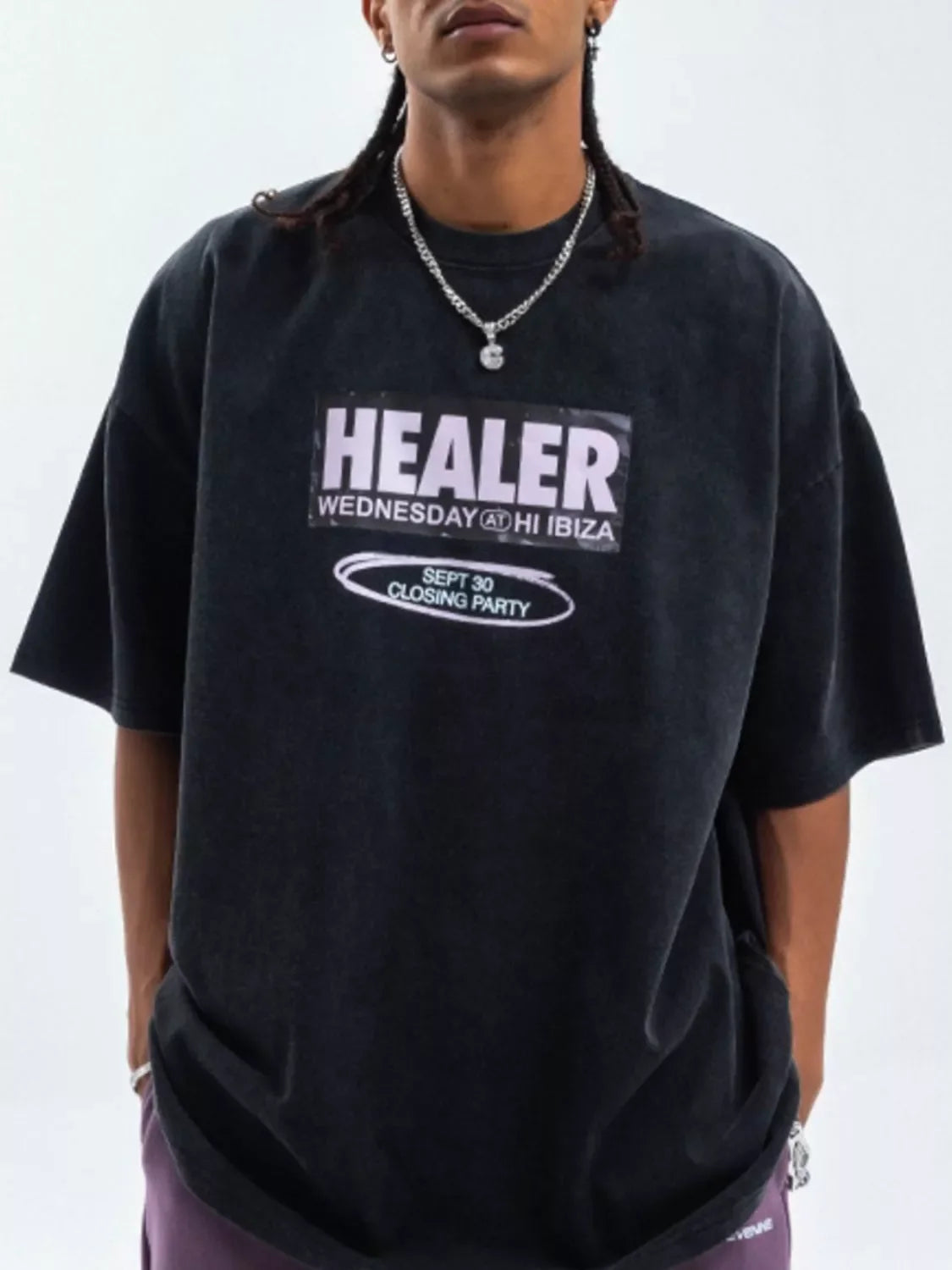 Letter Round Neck Stretch T Shirt With Cotton Blend - Southern Shores Clothing