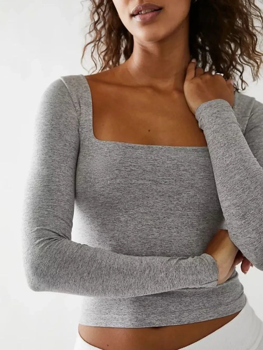 Square Neck Long Sleeve T-Shirt - Southern Shores Clothing