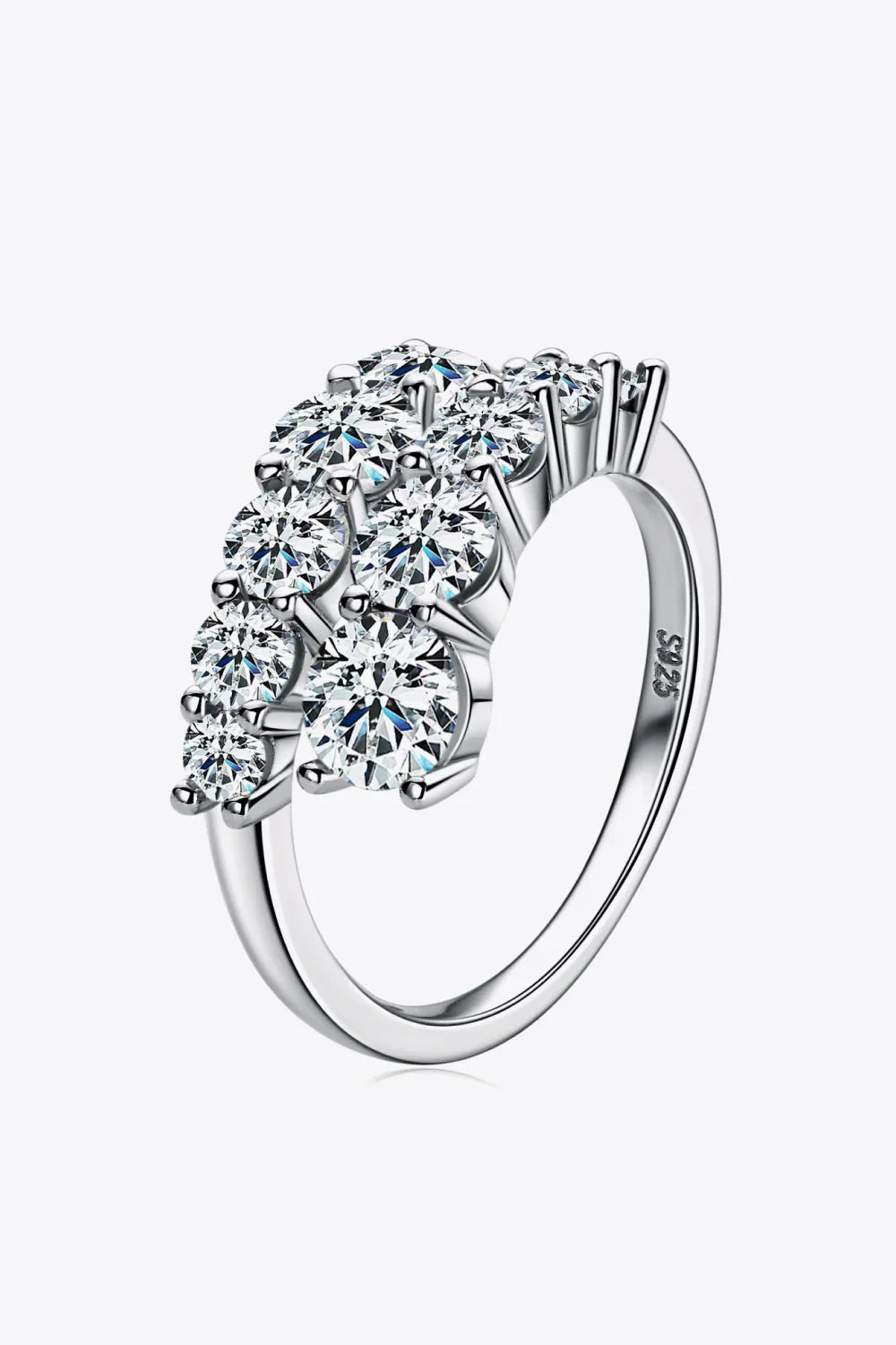 Moissanite Sterling Silver Ring, Minimalist Coastal Design - Southern Shores Clothing
