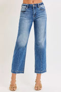 High Rise Crop Boyfriend Tapered Denim Jeans - Southern Shores Clothing