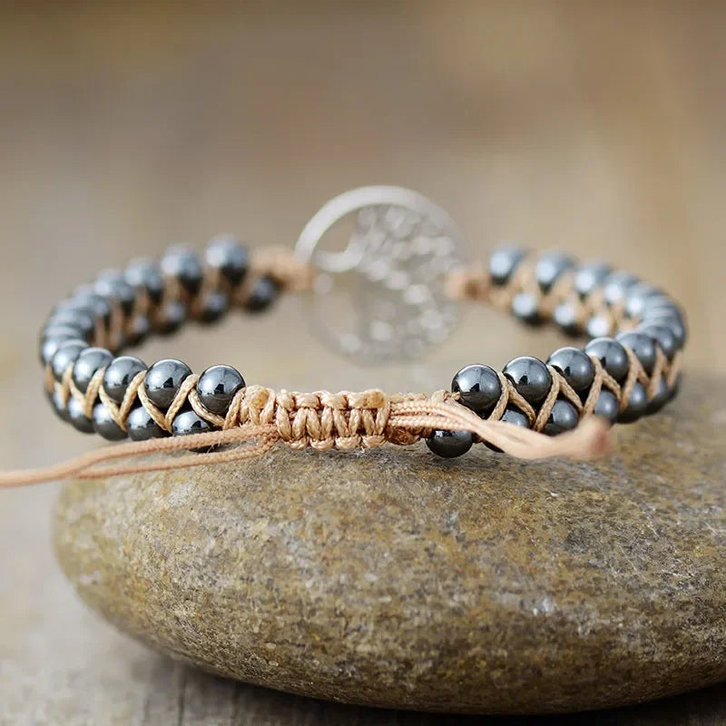 Adjustable Alloy Natural Stone Braided Bracelet Classic - Southern Shores Clothing