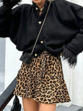 Leopard Print Mini Skirt With Flattering Fit - Southern Shores Clothing