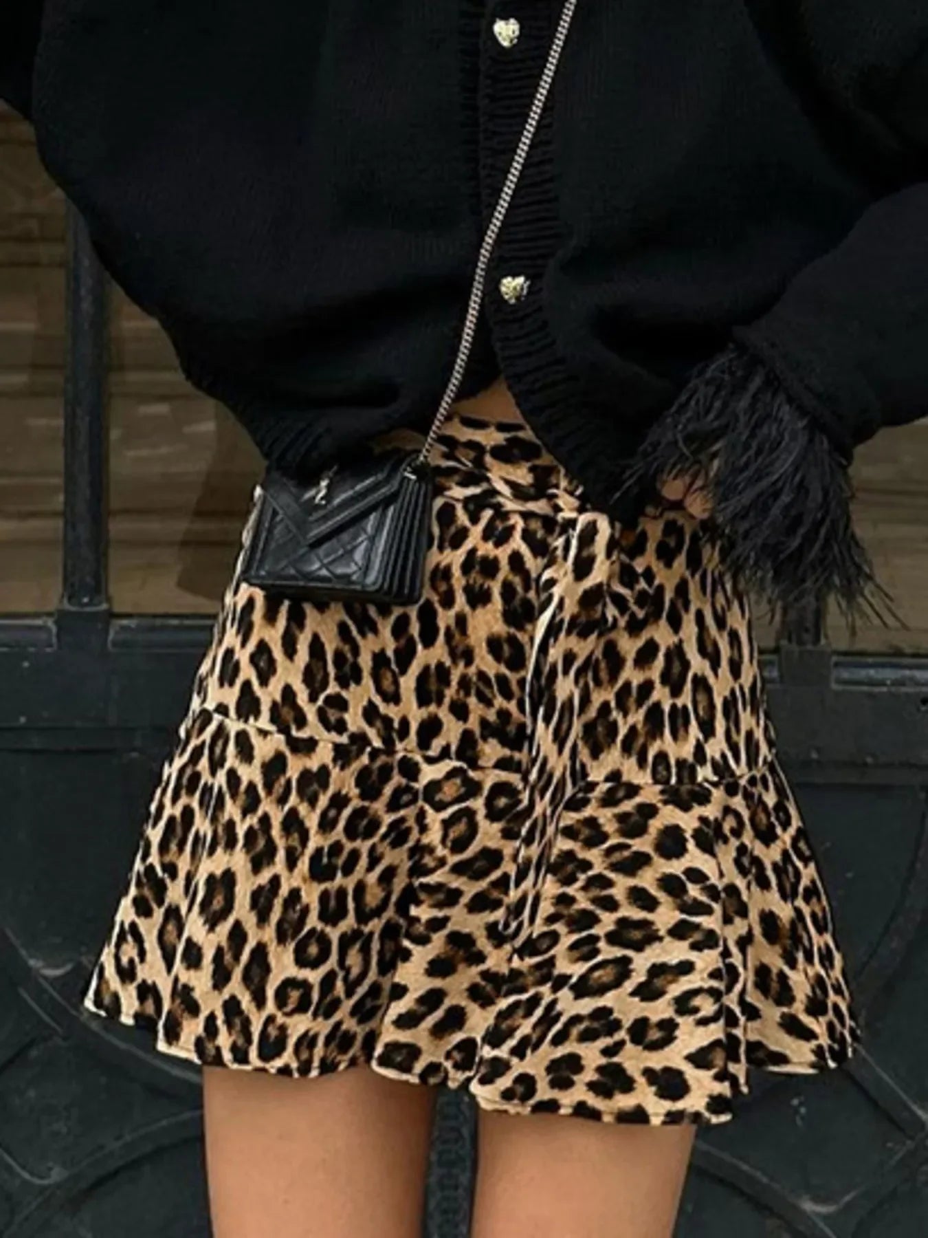Leopard Print Mini Skirt With Flattering Fit - Southern Shores Clothing