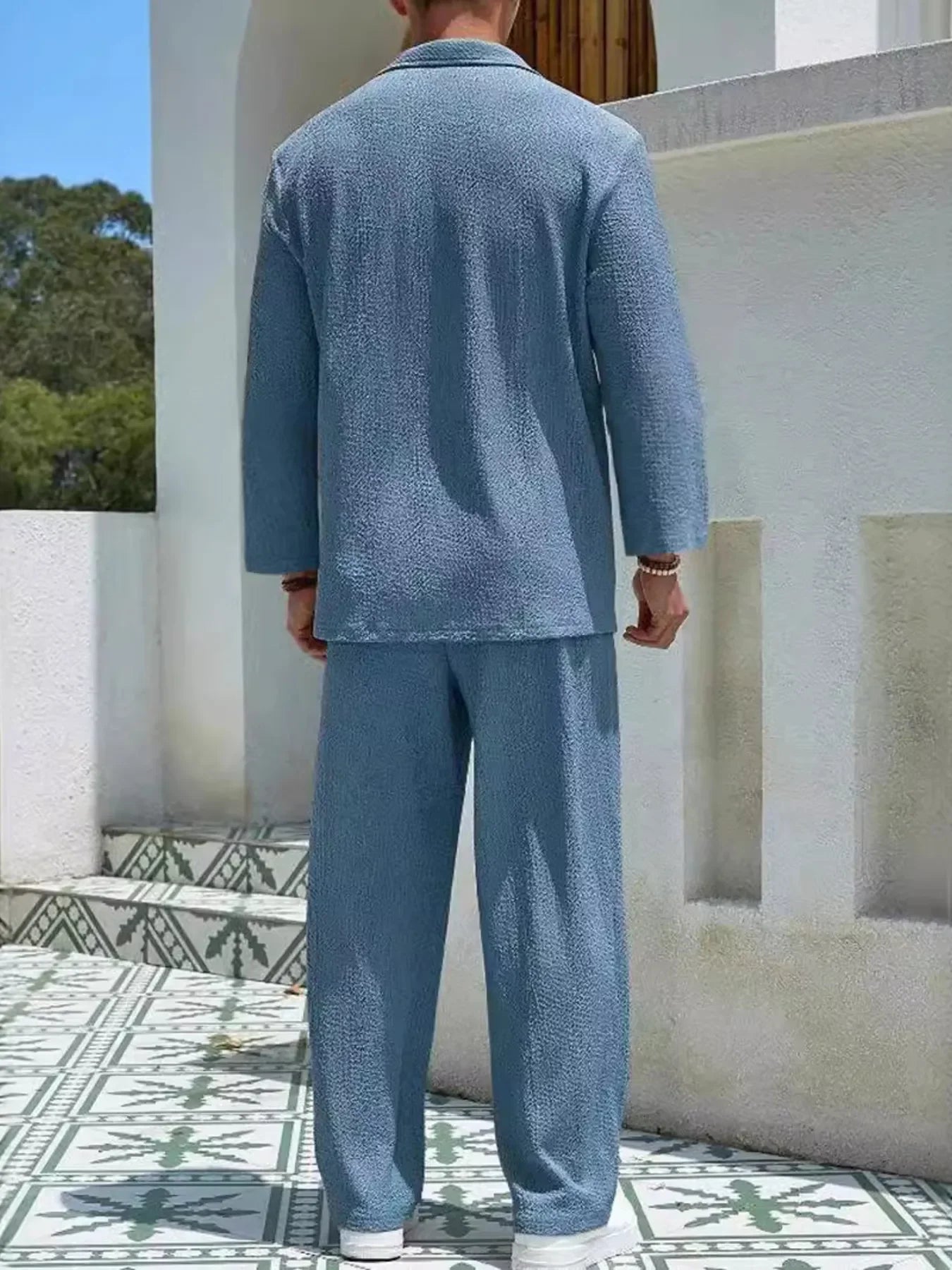 Men's Plus Size Long Sleeve Top and Pants Set - Southern Shores Clothing
