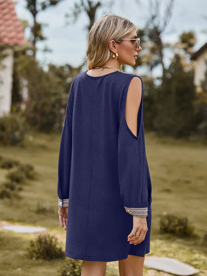 V-Neck Cutout Sleeve Mini Dress - Southern Shores Clothing