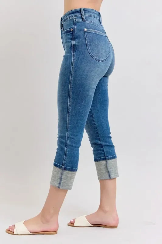 Plus Size Skinny Capris Jeans Denim Stretch - Southern Shores Clothing