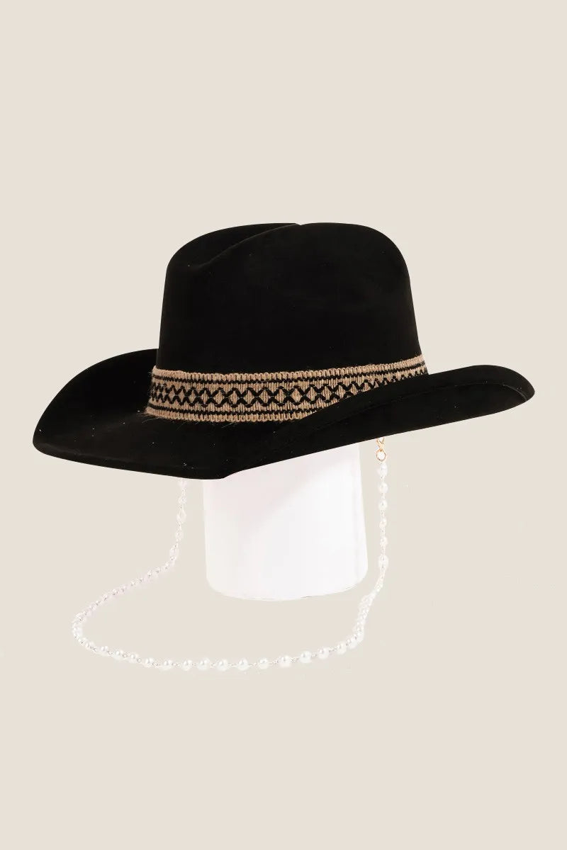 Ornate Band Cowboy Hat One Size Fashion Accessory