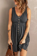 Casual Sleeveless Button Down Mini Magic Dress - Southern Shores Clothing