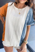 Textured Block T Shirt With Stretch Fabric - Southern Shores Clothing