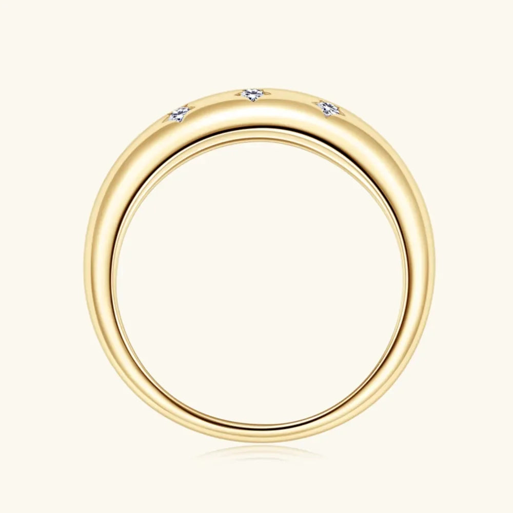 Sterling Silver Inlaid Moissanite Star Ring - Southern Shores Clothing