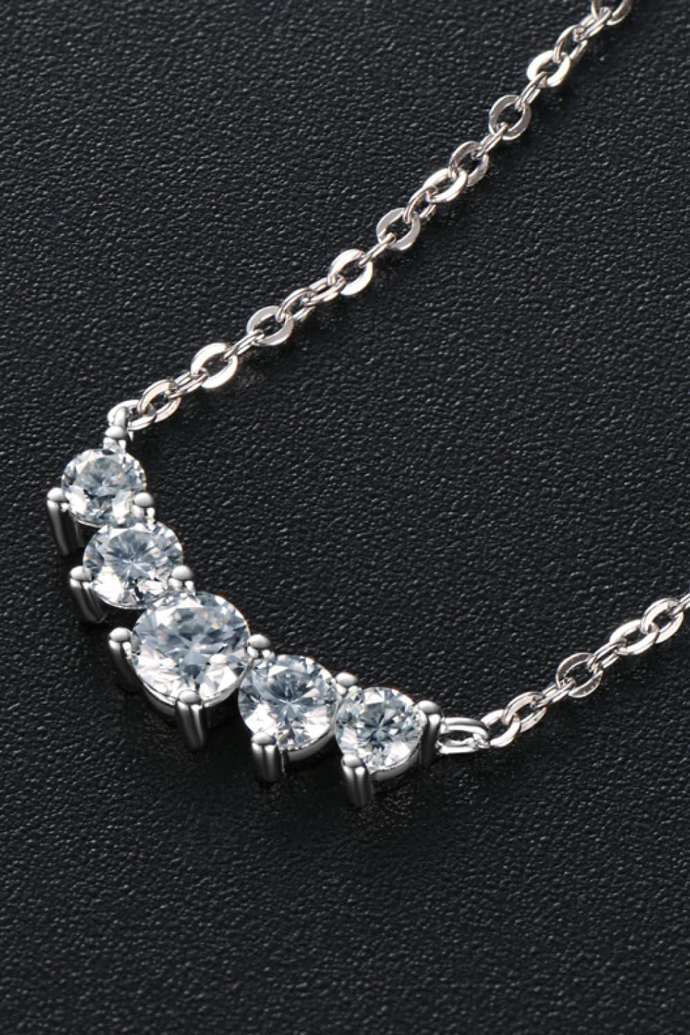 Platinum Plated Minimalist Moissanite Pendant Necklace - Southern Shores Clothing