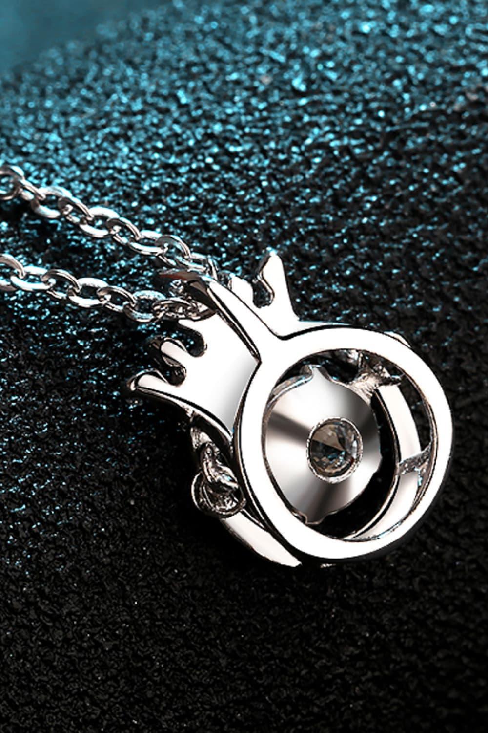 Rhodium-Plated Moissanite Necklace Sterling Silver - Southern Shores Clothing