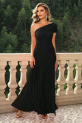 Coastal One-Shoulder Ruched Maxi Dress Everyday - Southern Shores Clothing