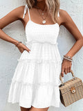 Shiny Frill Spaghetti Strap Tiered Dress - Southern Shores Clothing