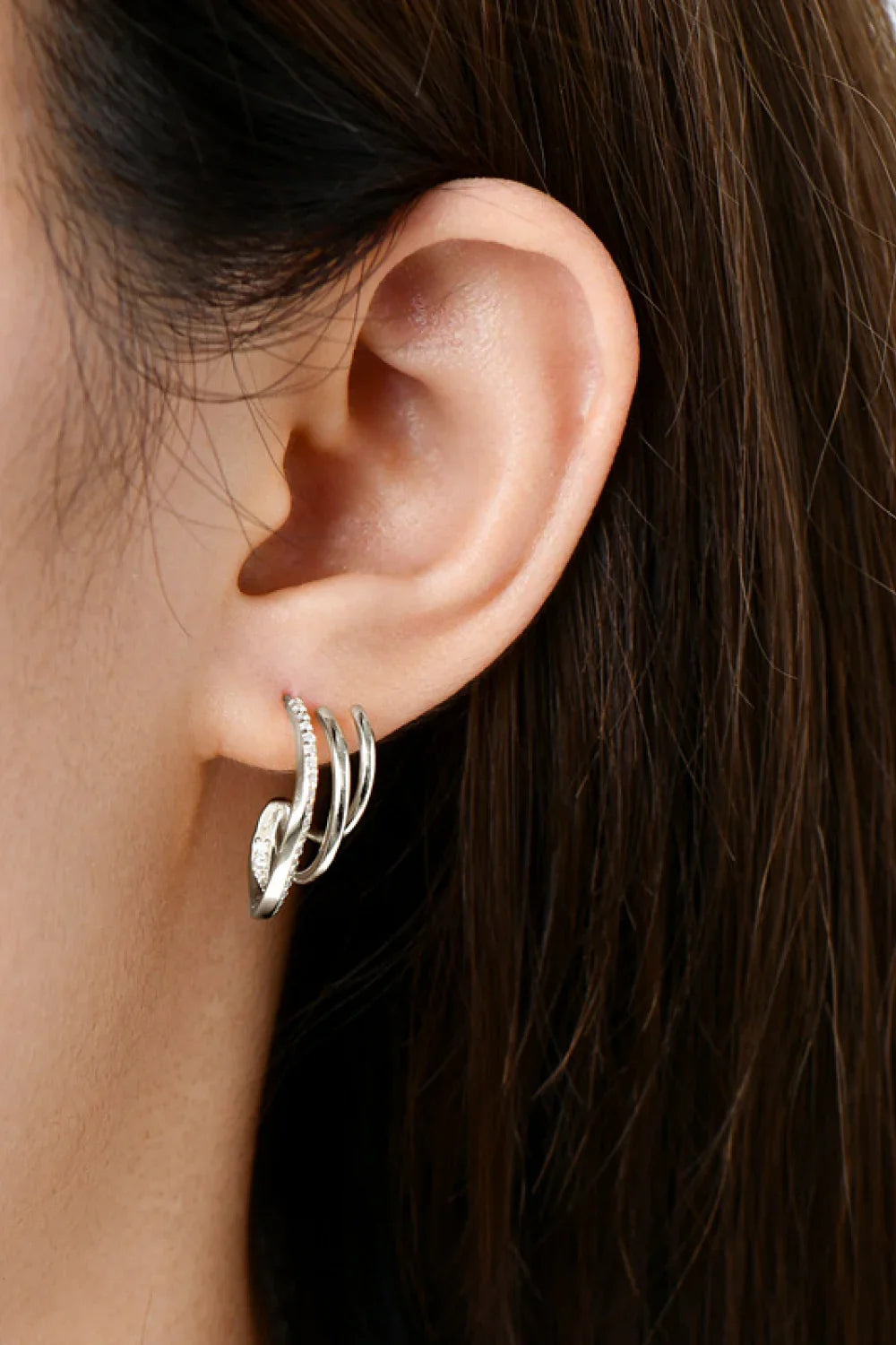 Platinum-Plated Sterling Moissanite Earrings - Southern Shores Clothing