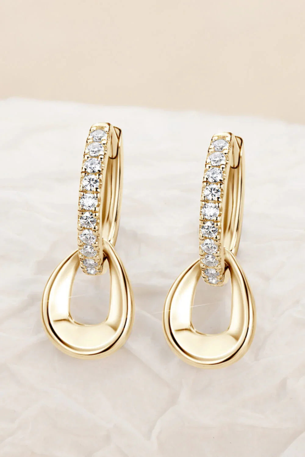 Sterling Silver Moissanite Double Hoop Earrings - Southern Shores Clothing