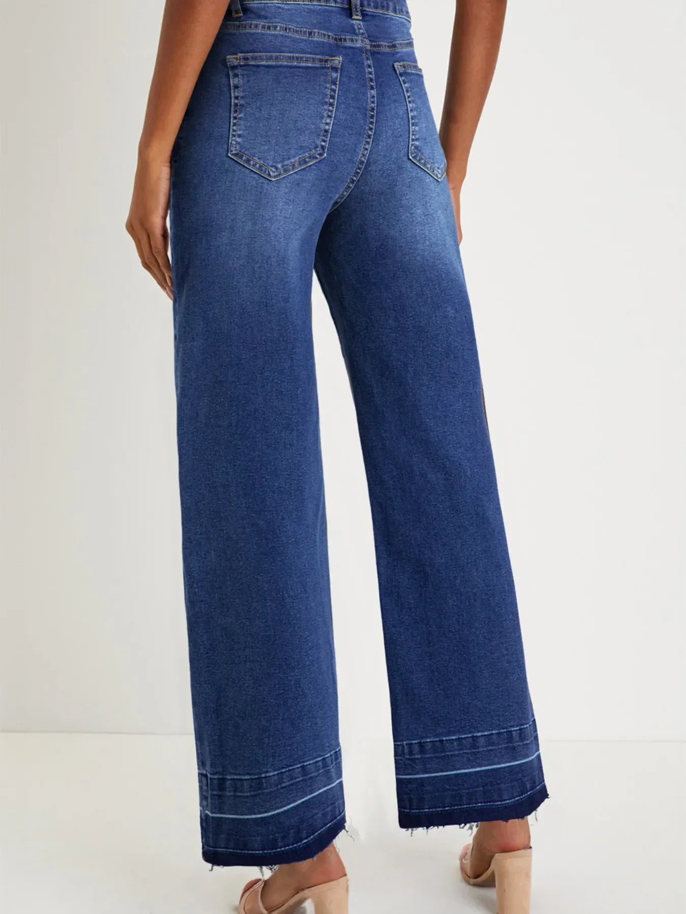 Coastal High Rise Loose Jeans With Raw Hem And Unique Cuffs - Southern Shores Clothing