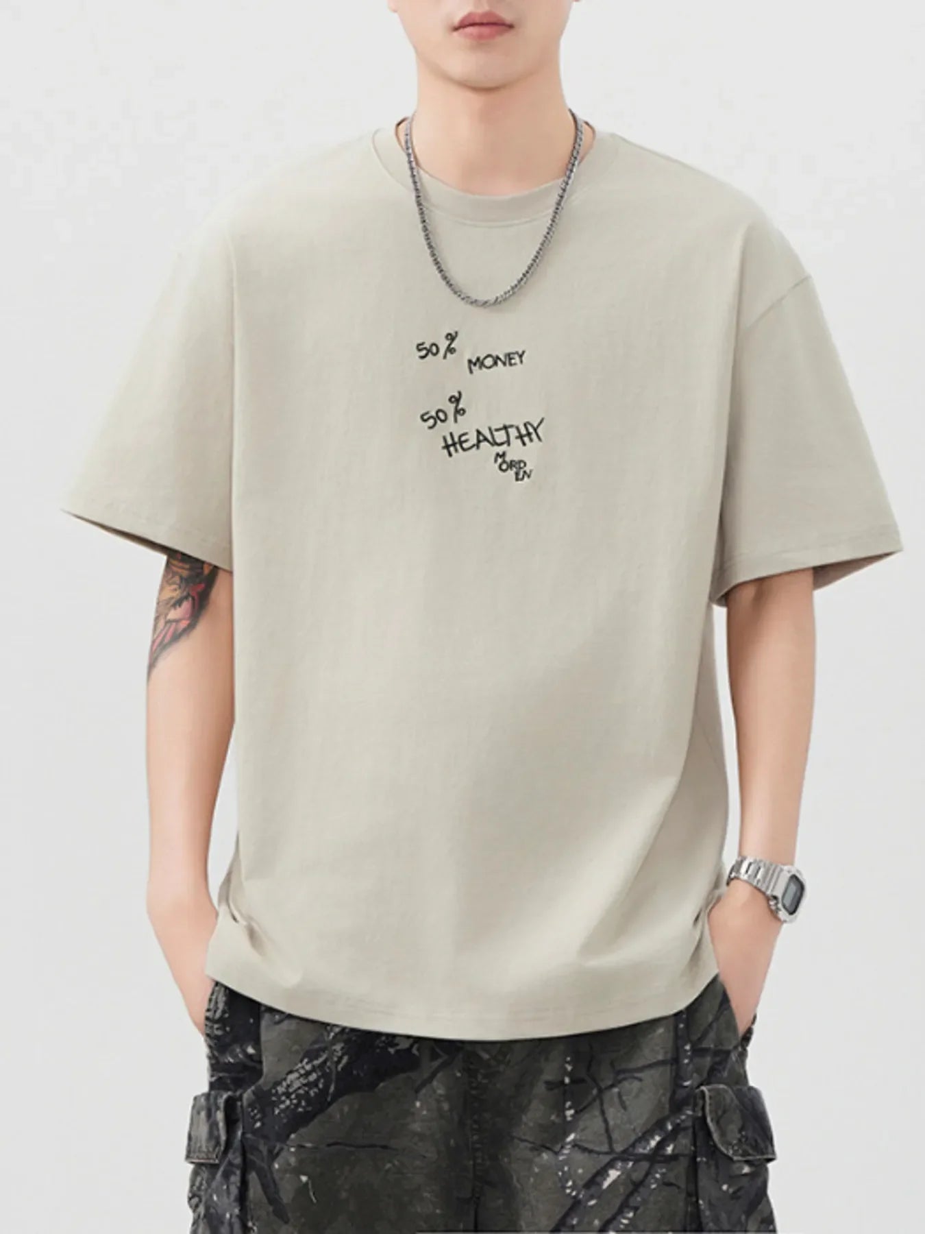 Plus Size Stretch Cotton Round Neck Tee Shirt - Southern Shores Clothing