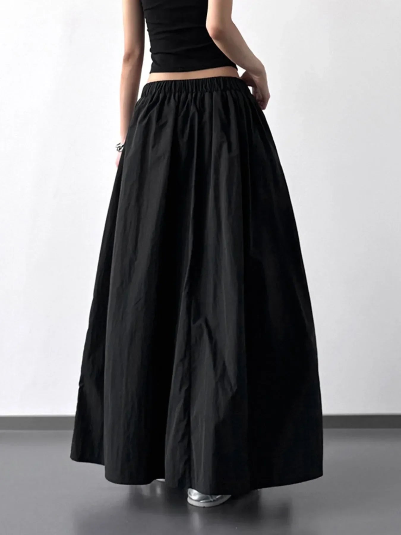 Elegant Pleated Maxi Skirt With Ruched Design - Southern Shores Clothing