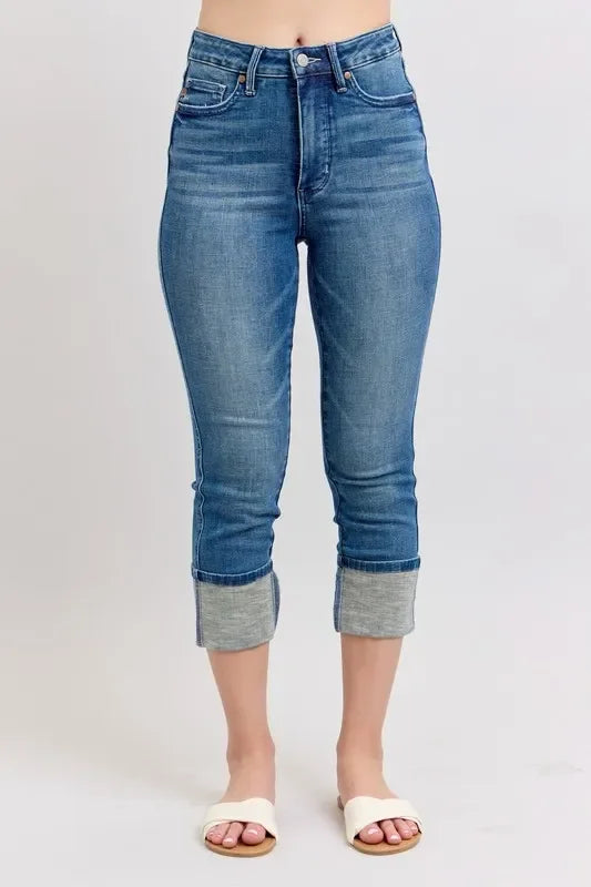Plus Size Skinny Capris Jeans Denim Stretch - Southern Shores Clothing