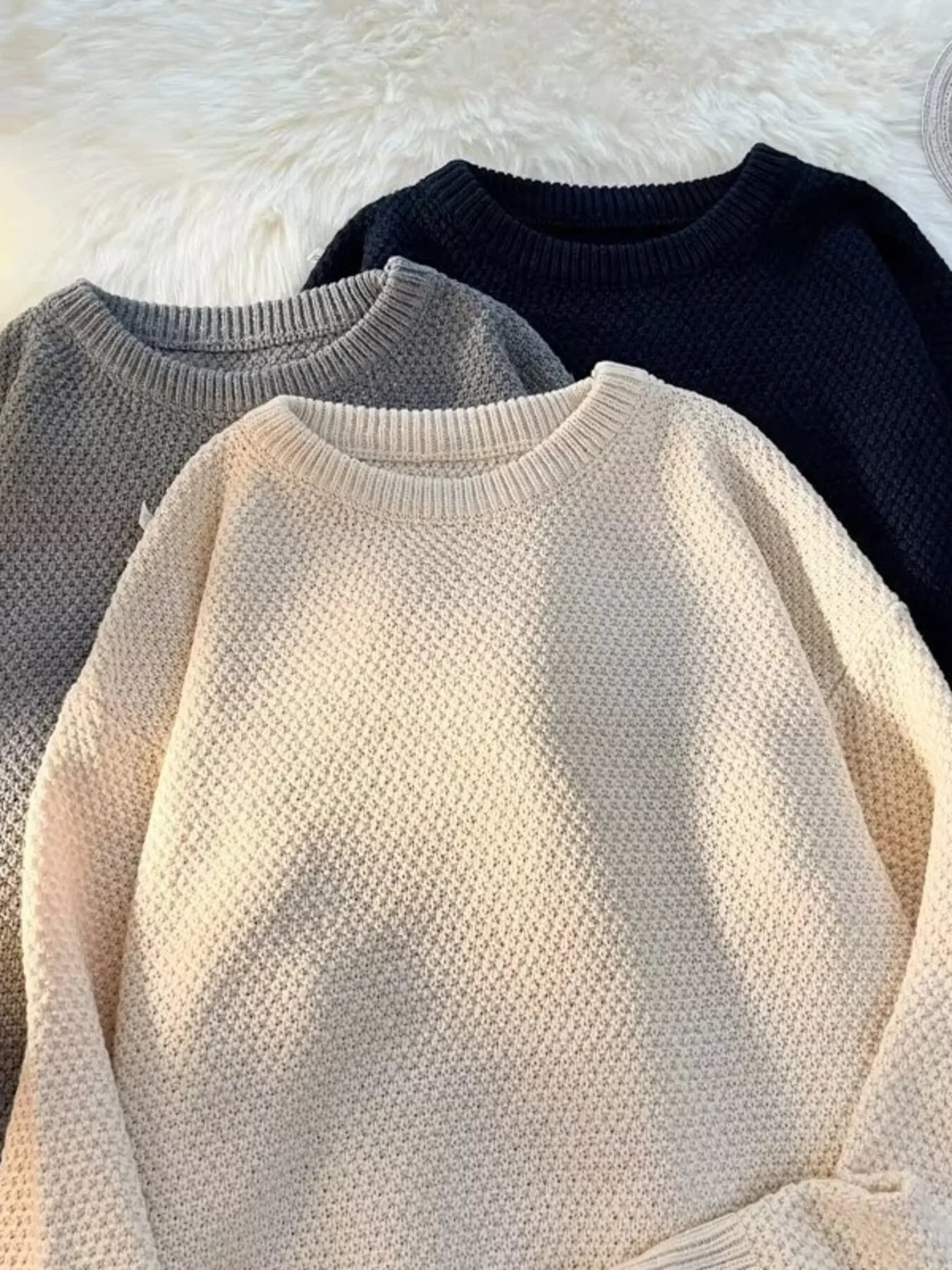 Textured Knit Relaxed Fit Coastal Sweater - Southern Shores Clothing