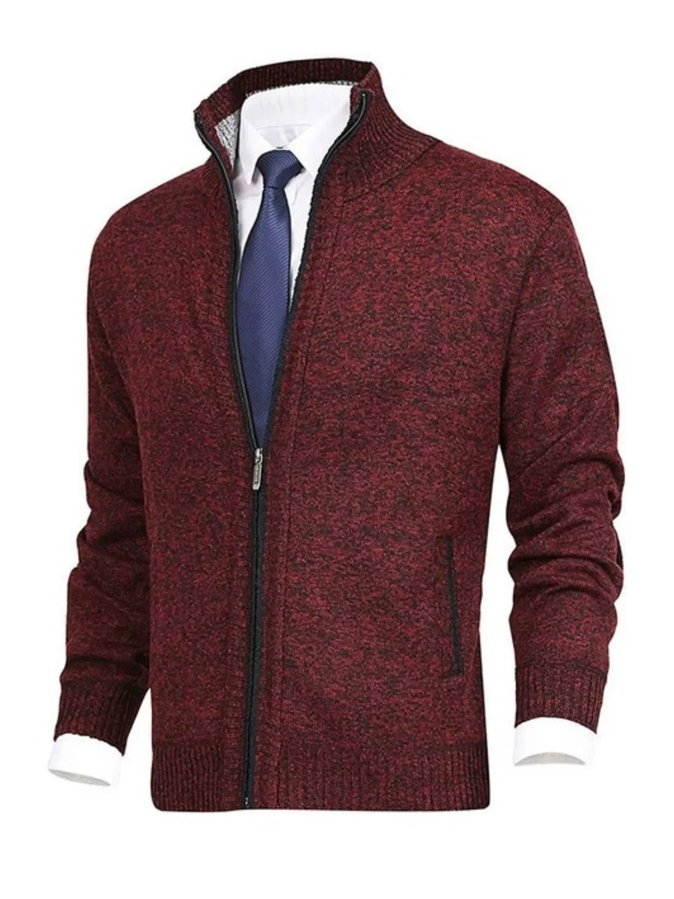 Plus Size Zip Up Ribbed Cardigan With Pockets - Southern Shores Clothing