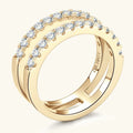Moissanite Double Layered Ring in Sterling Silver - Southern Shores Clothing