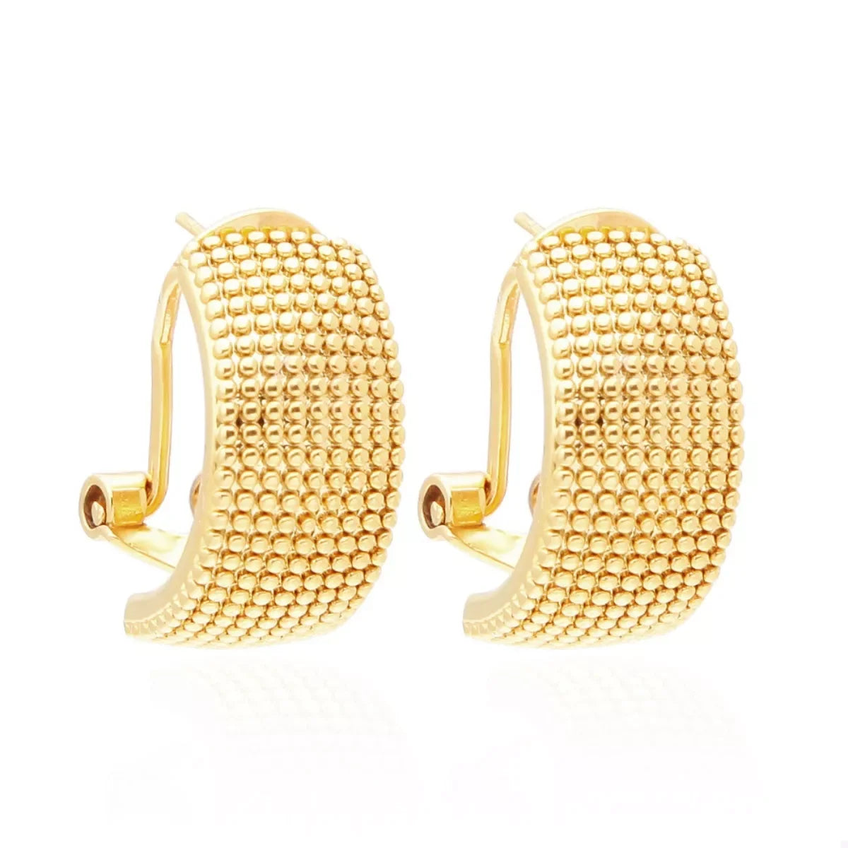 18K Gold-Plated Textured Wide Band Hoop Earrings - Southern Shores Clothing