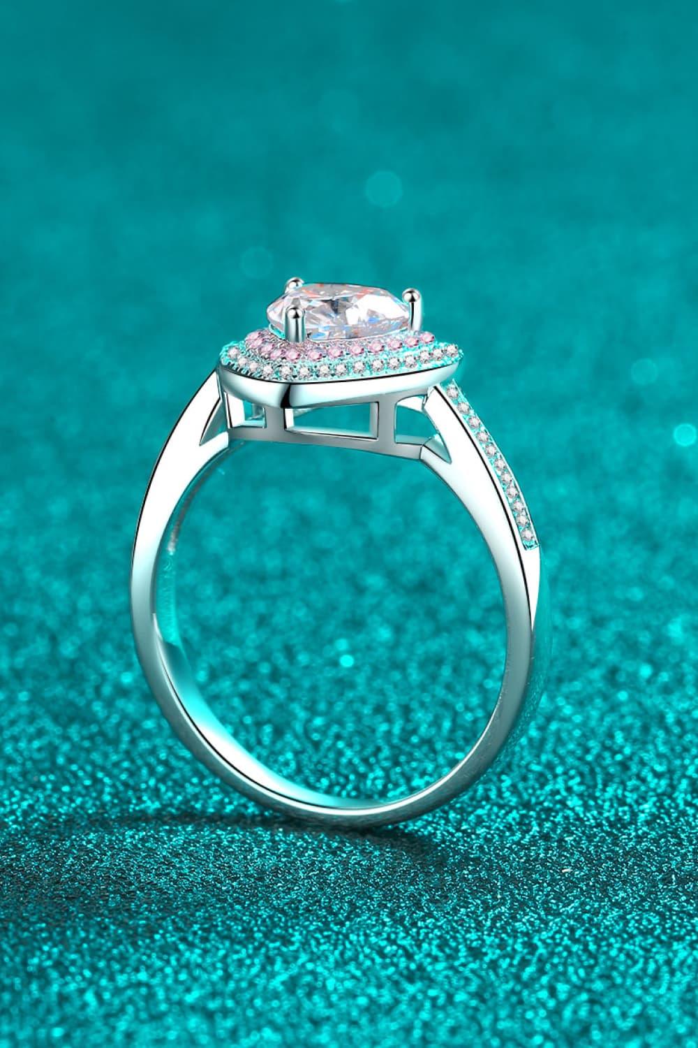 1 Carat Moissanite Heart Ring in Sterling Silver - Southern Shores Clothing
