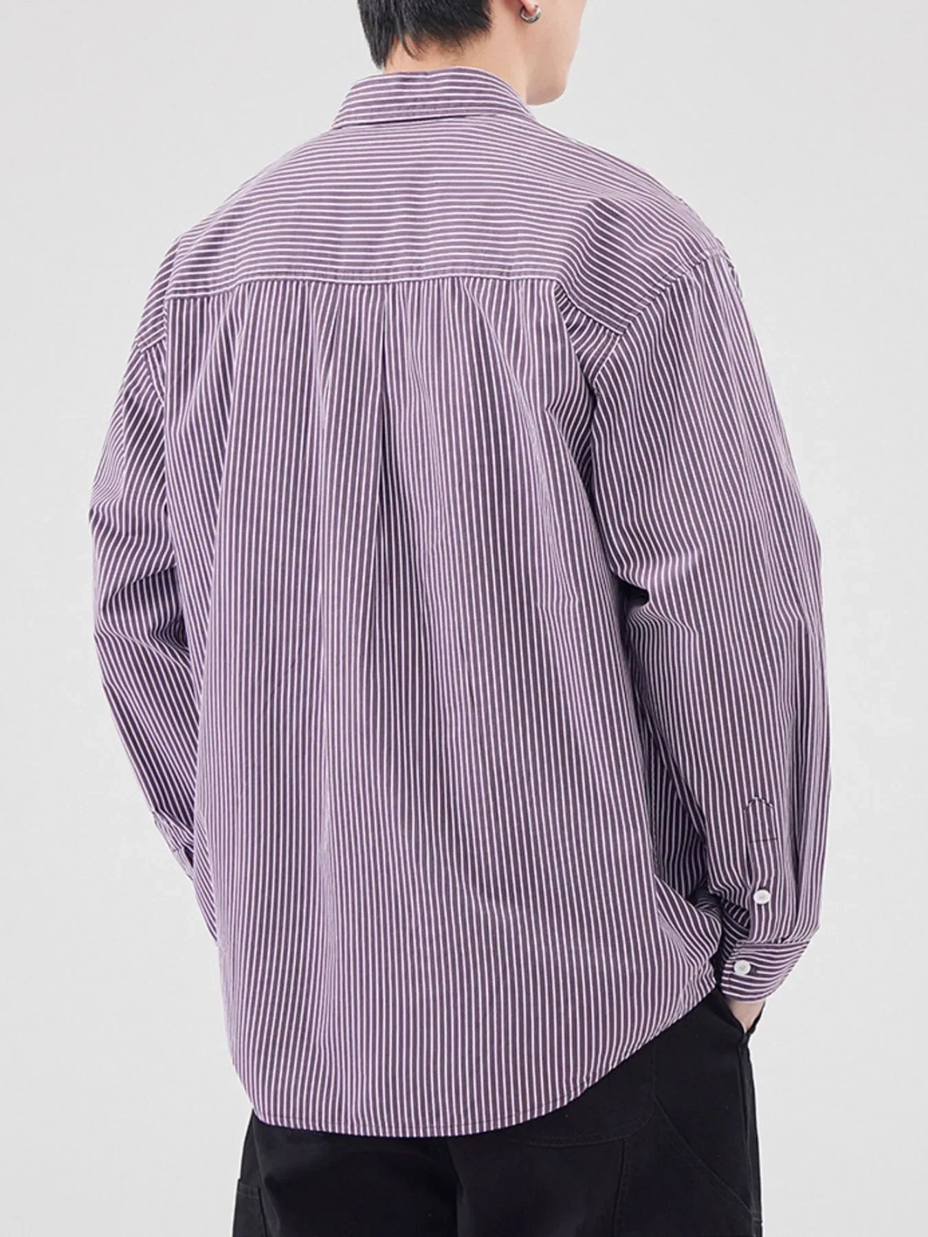 Plus Size Striped Button Up Shirt Oversized - Southern Shores Clothing