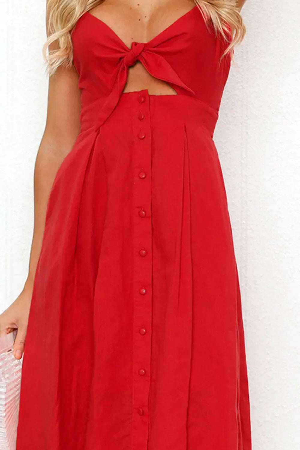 Cutout Smocked Sweetheart Neck Cami Dress - Southern Shores Clothing