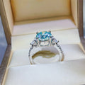 5 Carat Moissanite Sterling Silver Ring Platinum Plated - Southern Shores Clothing