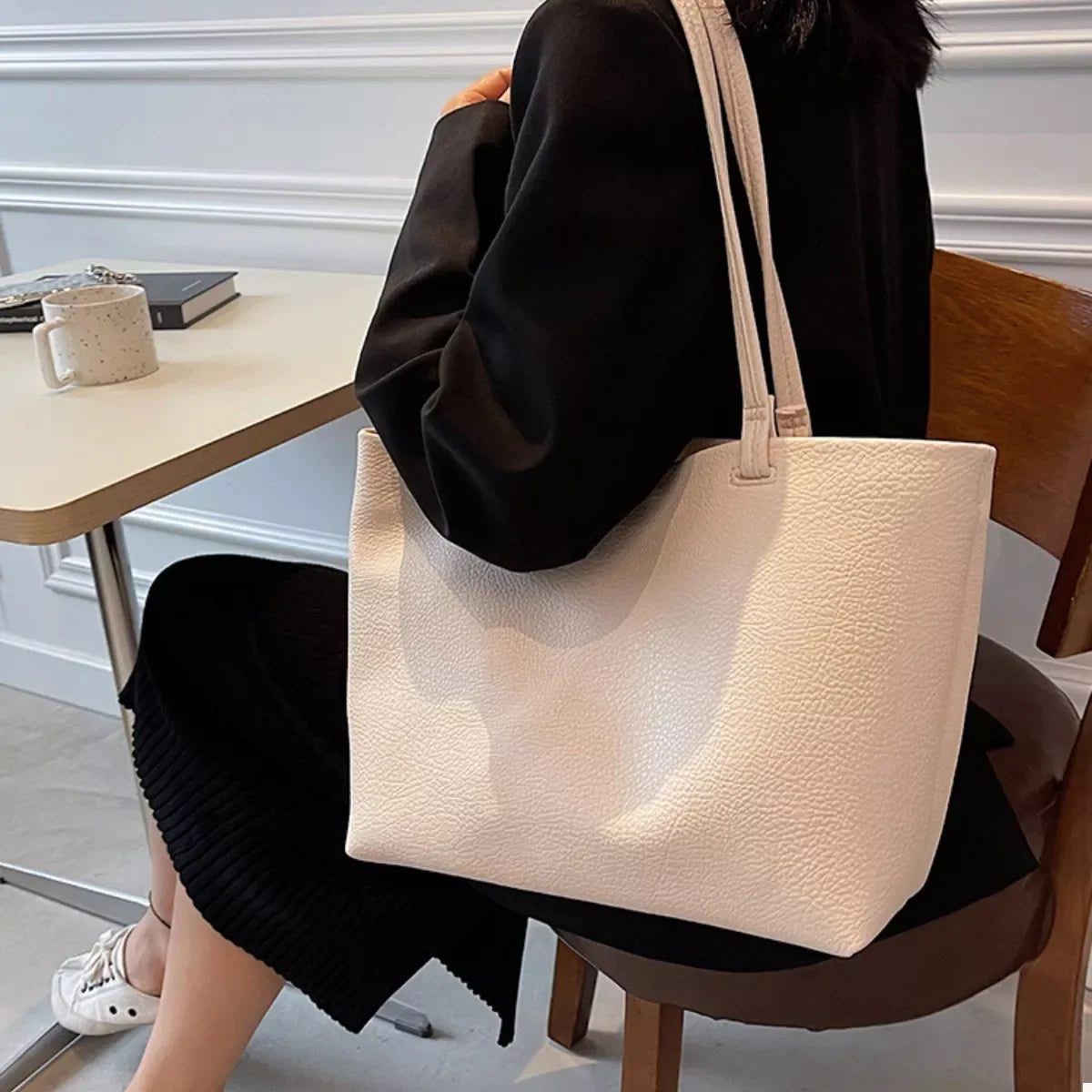 Synthetic Leather Tote Bag Classic Travel Tote - Southern Shores Clothing