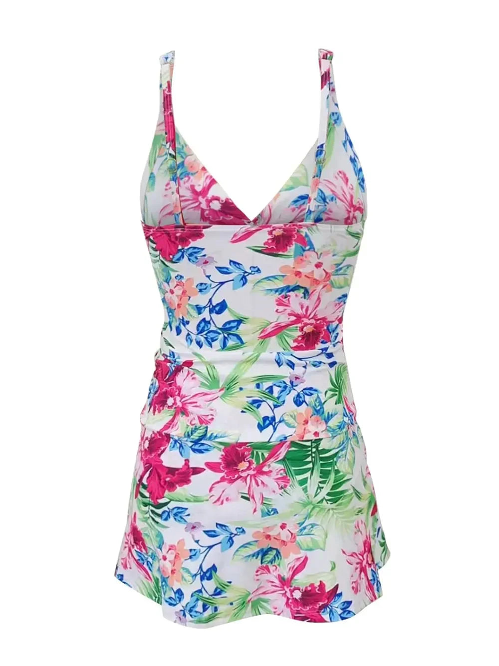 Floral Print Spaghetti Strap Top And Skirt Swim Set Two-Piece - Southern Shores Clothing