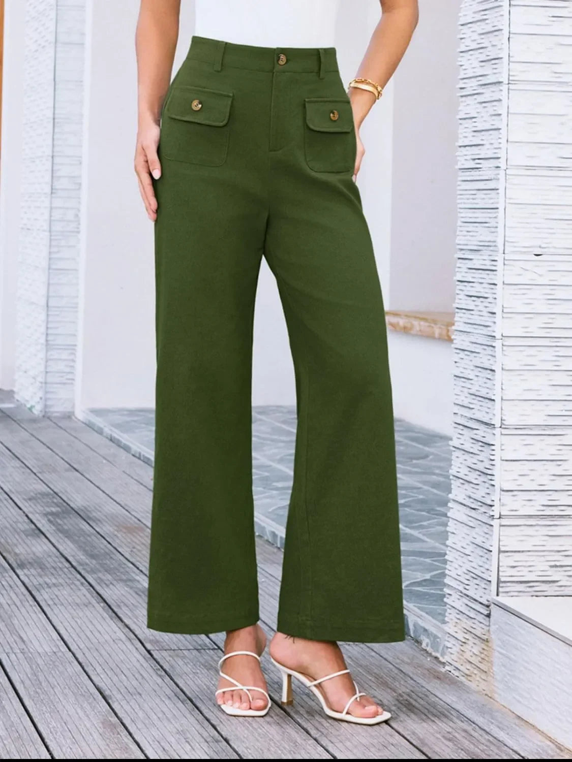 High Waist Wide Leg Relaxed Pants With Comfortable Fit - Southern Shores Clothing