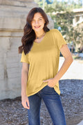 Basic Bae Bamboo Full Size V-Neck Short Sleeve T-Shirt - Southern Shores Clothing