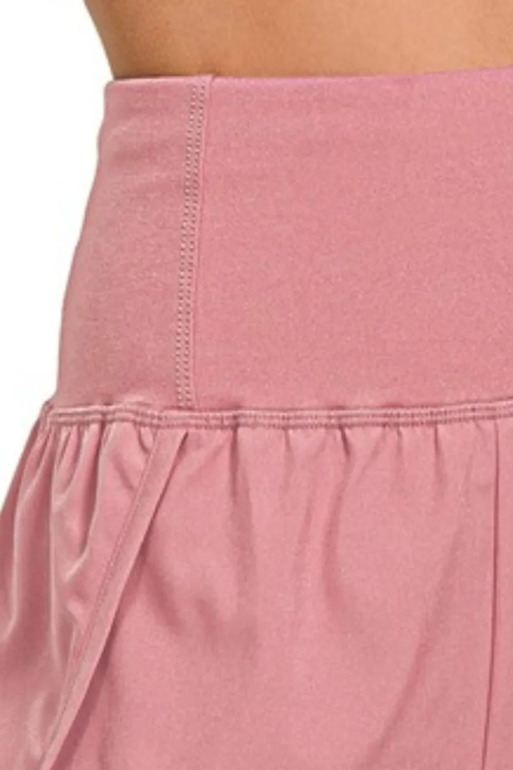 High Waisted Zippered Back Pocket Running Shorts - Southern Shores Clothing