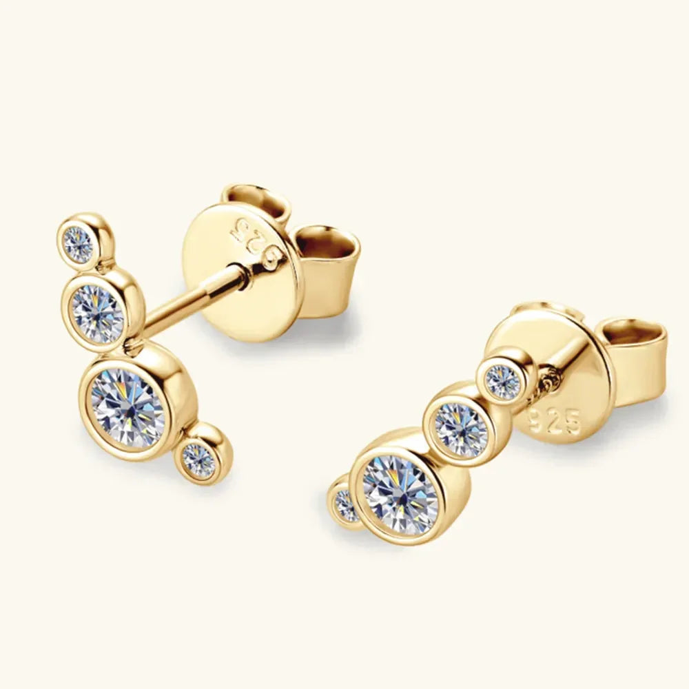 Sterling Silver Moissanite Stud Earrings - Southern Shores Clothing
