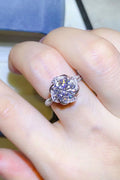 Two Carat Moissanite Sterling Silver Ring