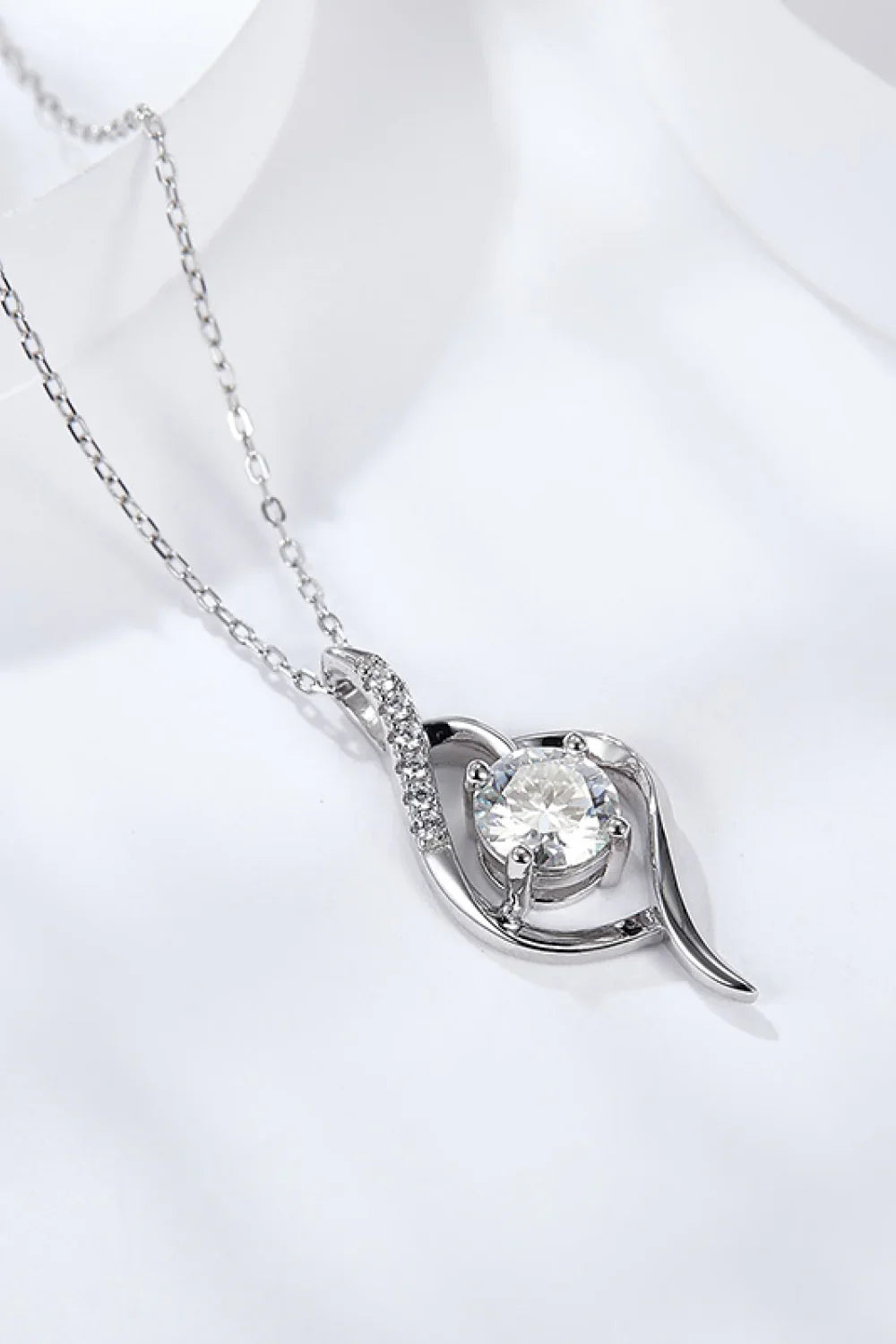 Platinum-Plated 1 Carat Moissanite Necklace - Southern Shores Clothing