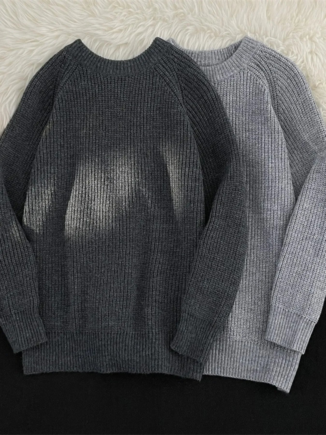 Plus Size Stretch Long Sleeve Crewneck Sweater - Southern Shores Clothing